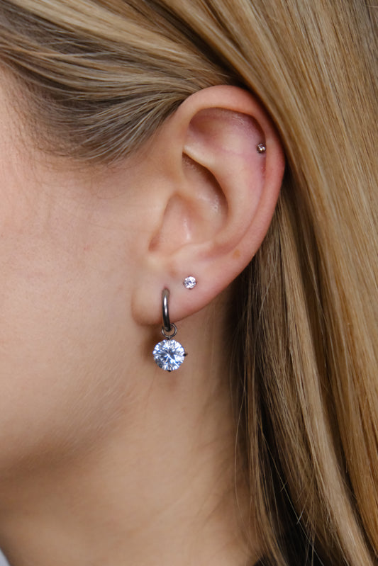 Elle Biggie Titanium Charm Hoop Earrings (Copy)