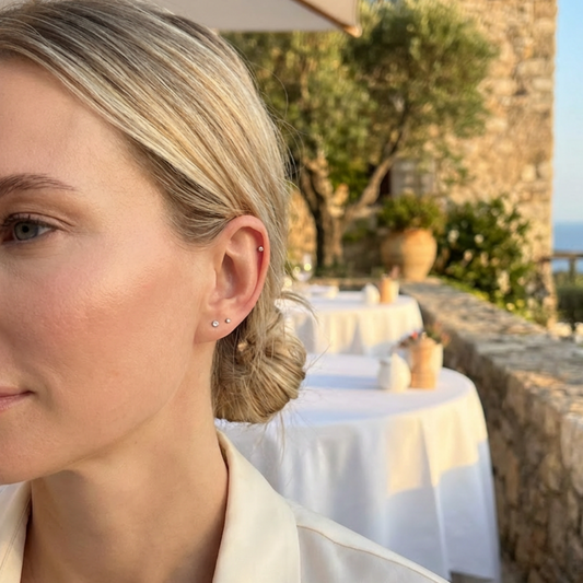 IVY Gold Flat Back Earrings | Internally Threaded | Implant Grade Titanium ASTM F136