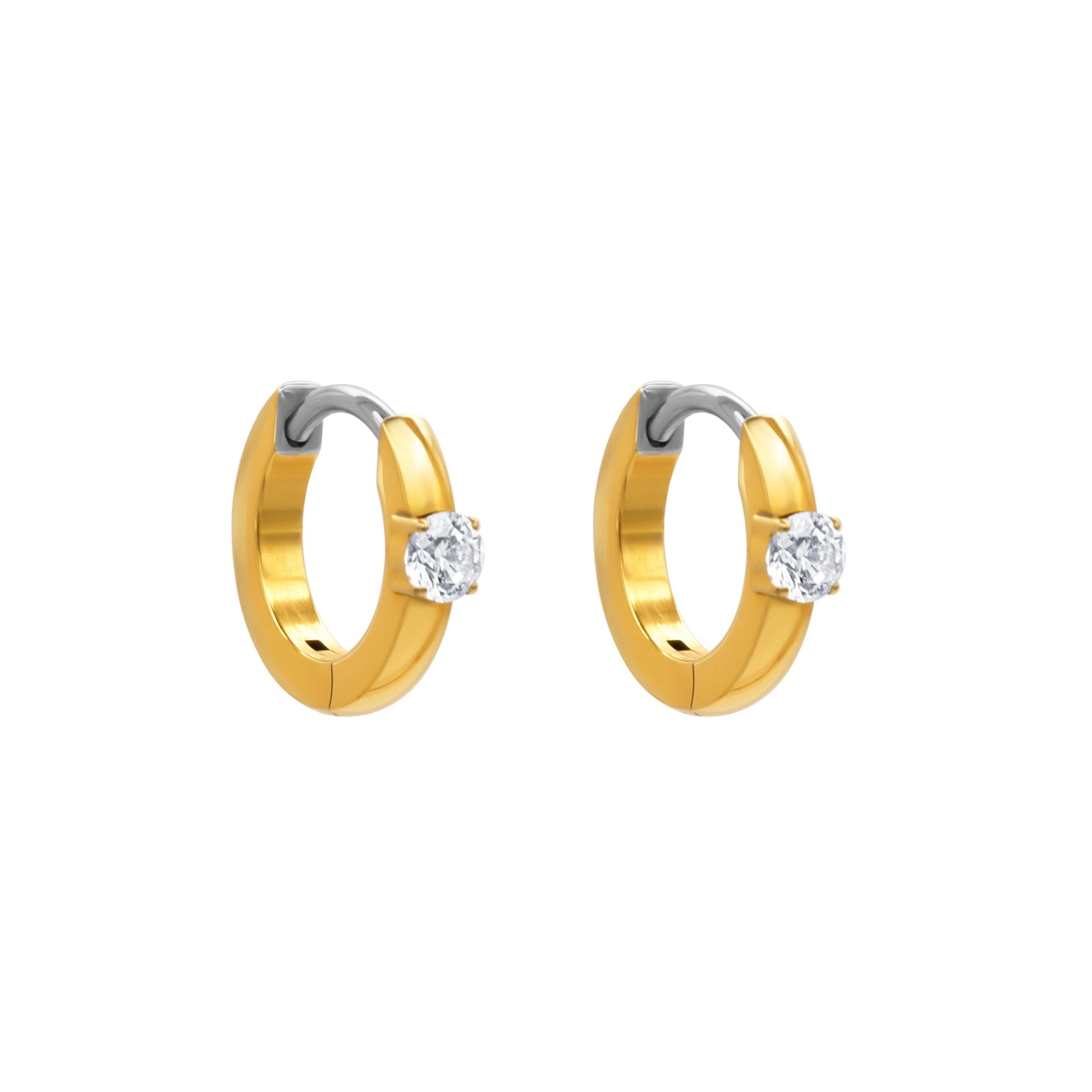 Hypoallergenic gold titanium hoops for very sensitive skin