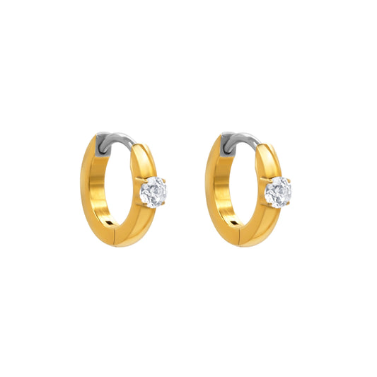 Hypoallergenic gold titanium hoops for very sensitive skin