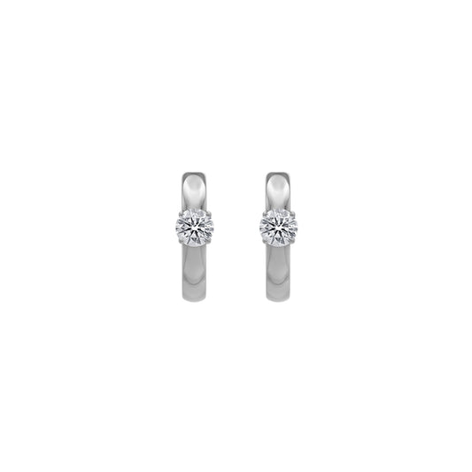 Lana Pure Titanium Hoop Earrings with Clear Cubic Zirconia
