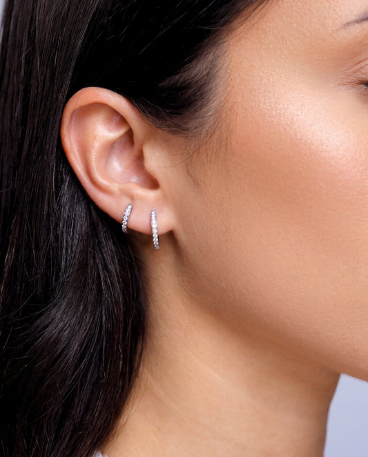 Olivia Mini Titanium Huggie Hoop Earrings – Silver | Pure Implant Grade ASTM F136